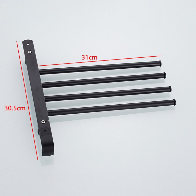 Oil Rubbed Bronze Towel Bars for Bathroom Wall Mounted Swivel Towel Rack Holder with Hooks 4-Arm
