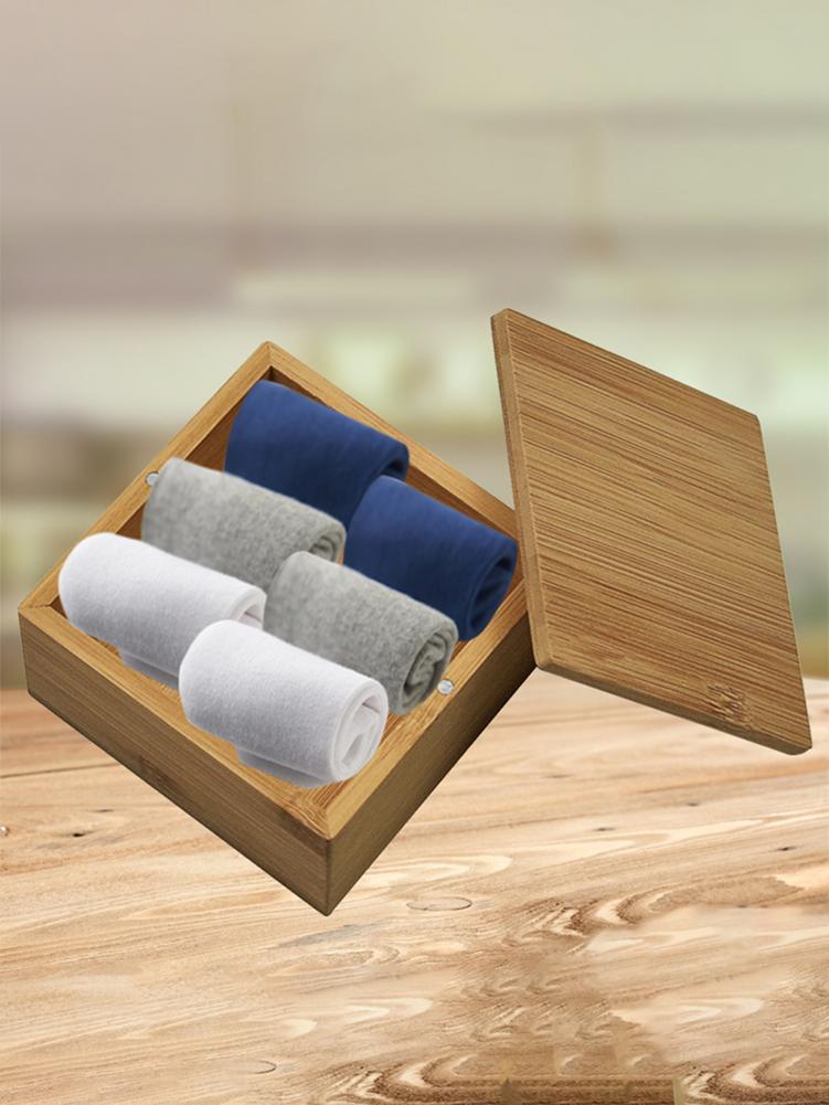 Square Wooden Jewelry Box Bamboo Jewelry Storage Box