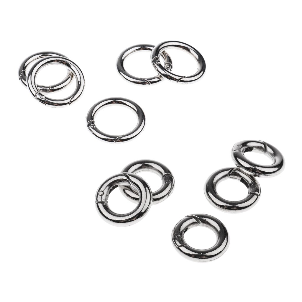 10 Pieces O Shaped Carabiners, Spring Round Carabiner Clip Snap Hook Keyring Outdoor Accessories for Hiking Camping