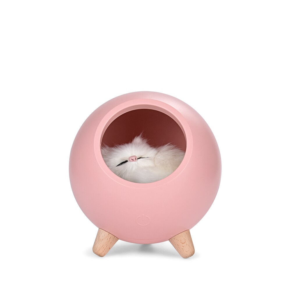 Usb Leuke Kat Huis Touch Dimmen Led Night Light Kind Baby Slaapkamer Thuis Moderne Indoor Studie Nachtkastje Decoratie Creatieve lamp: Pink