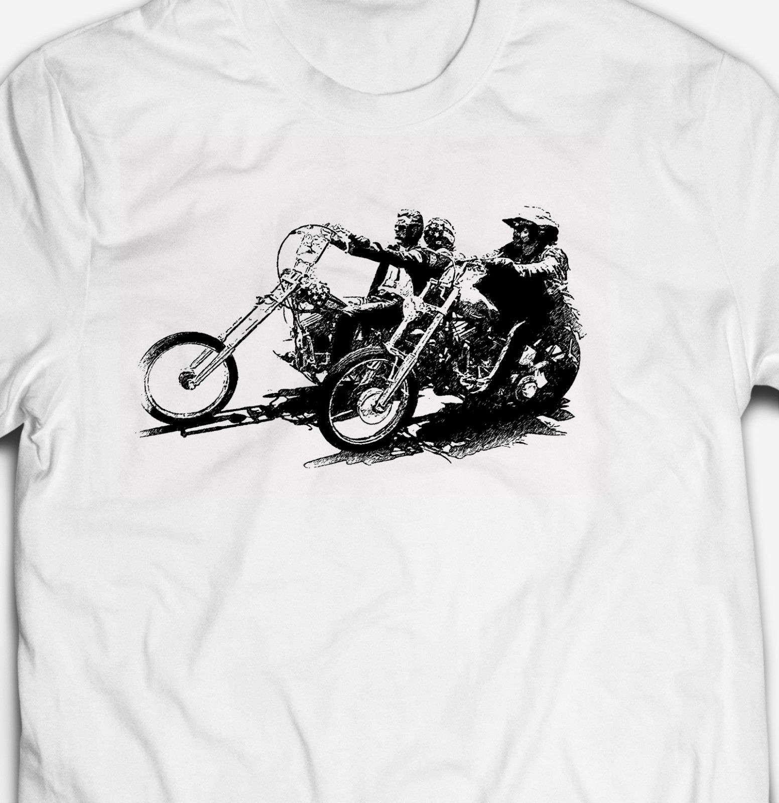 Mens Easy Rider Movie Printed Men T Shirt Popular Style Man T-Shirt Men Cotton Tees Streetwear Harajuku