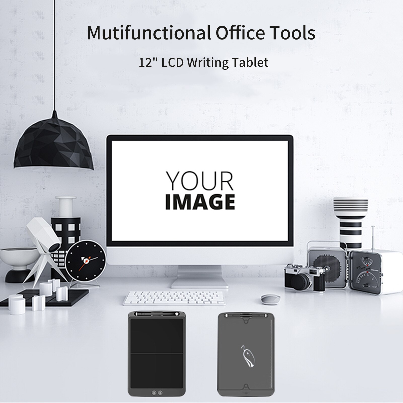 LCD Writing Tablet 12inch Doodle Graffiti Drawing Pad Handwriting Board with Stylus Lock Button for Office Notes