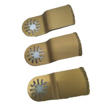 3 Piece Oscillating Cutting Tool Wood Cutter Multifunction Gold Metals Diamond Carbide MultiTool Saw Blade