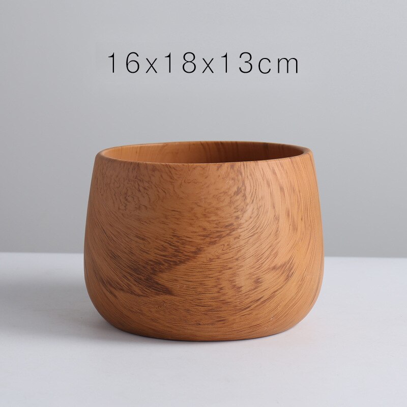 Modern Wood Grain Flower Pot Ceramic Pots For Plants Succulent Pot Cactus Planter Pots Container Bonsai Decorative Planters: 2 large