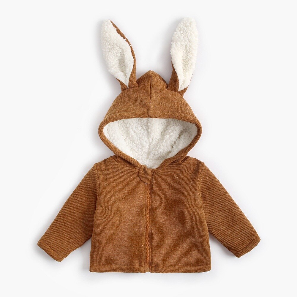 Babyjacka pojk- och flickfleece vinter vår höst kappa baby ytterkläder 8 bb 013: Kastanjebrunt / 24m