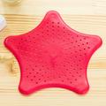 Five-pointed Star PVC Filter Sink Waste Strainer Filter Kitchen Bath Sewer PVC Strong Suction Prevent Objects From Falling Sewer: red