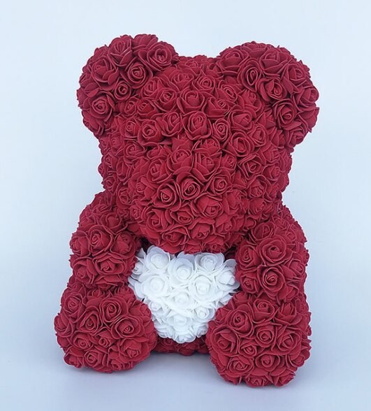 40 cm bear rose teddy bears flower rose bear DIY Christmas Valentine&#39;s Day: Burgundy