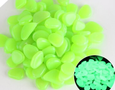JOYLIVE – pierres décoratives pour Aquarium, pierres lumineuses qui brillent dans la nuit, pour le jardin, 20 pièces: Yellow Green 20