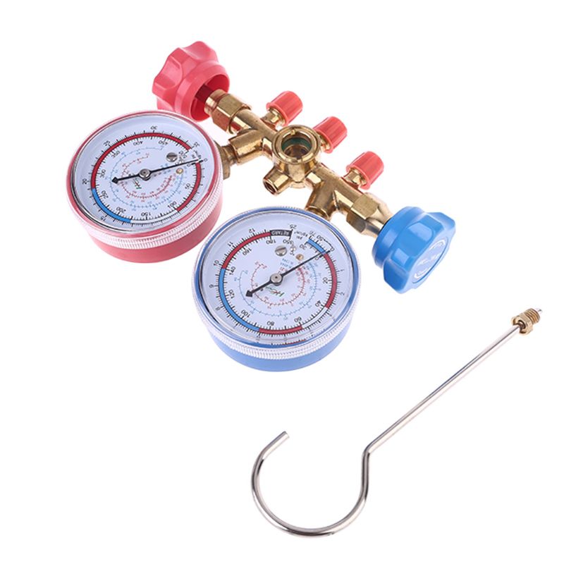 R134A AC HVAC DIAGNOSTIC TESTING CHARGING MANIFOLD GAUGE METER KIT W/HOSE & ACME - Foto 5