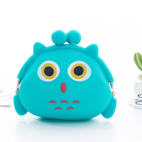 Silicone coin purse cartoon coin bag child wallet headset bag mini student small coin bag cute clutch bag: Gray