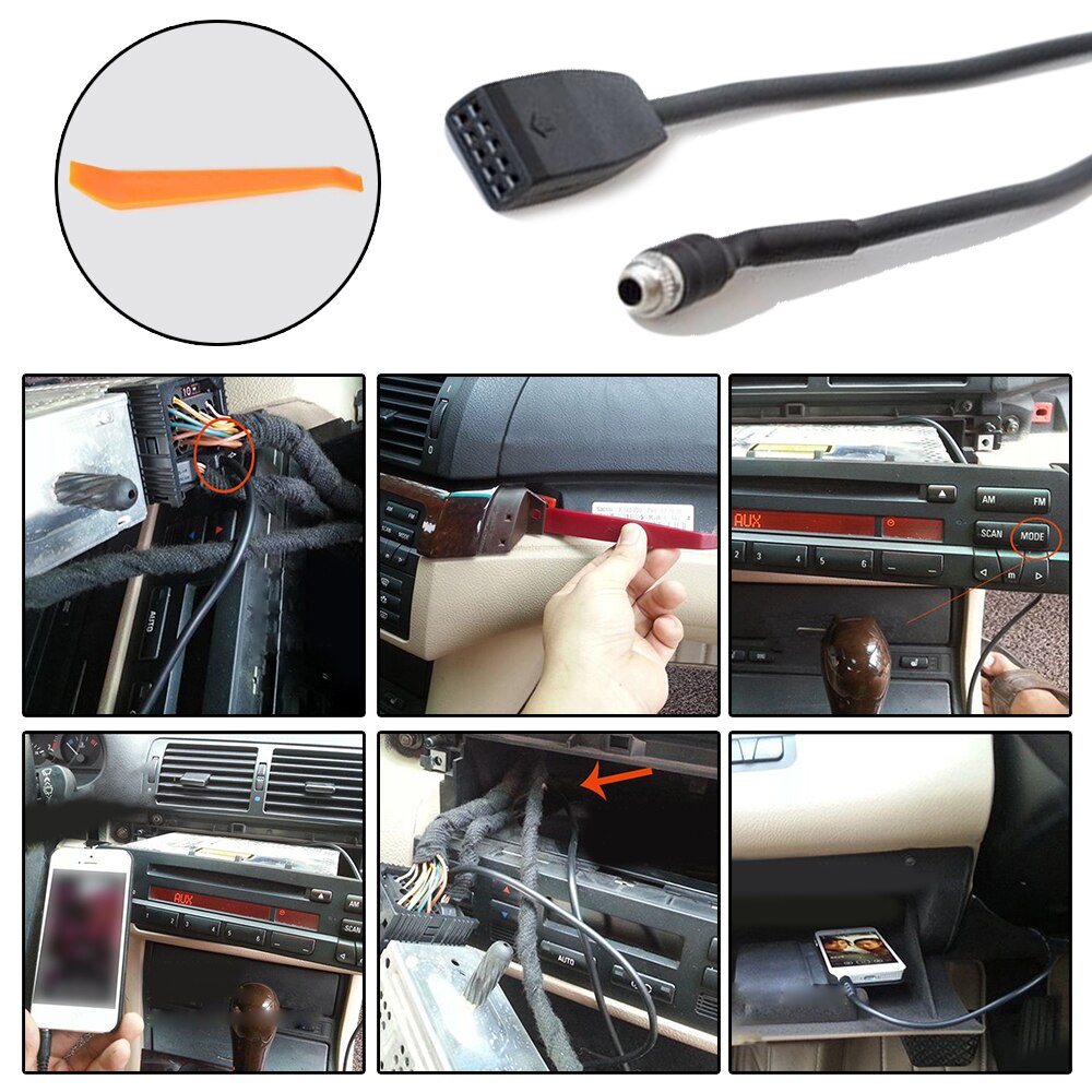 Original Standard 3,5mm Auto AUX In Eingang Interface Adapter MP3 Radio Kabel Für BMW E39 E53 X5 E46 auto Zubehör