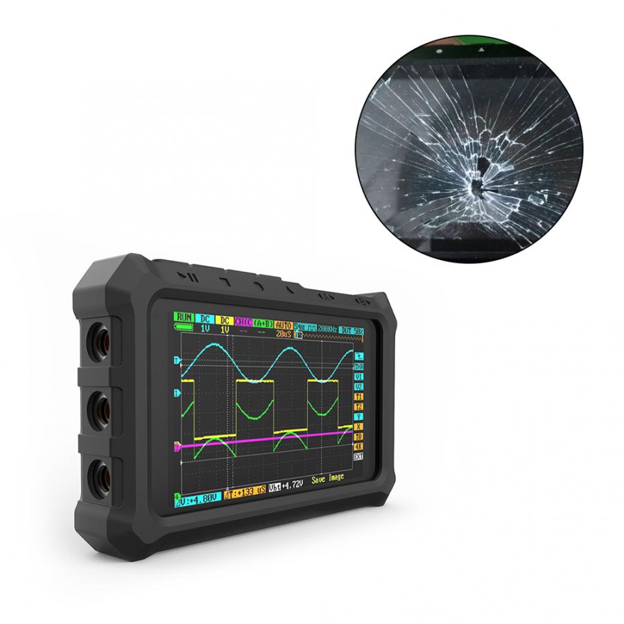 DS213 Nero mini Oscilloscopio Custodia in silicone Borsette con 1 pz Supporto Ad Anello oscilloscopio digitale kit Nero