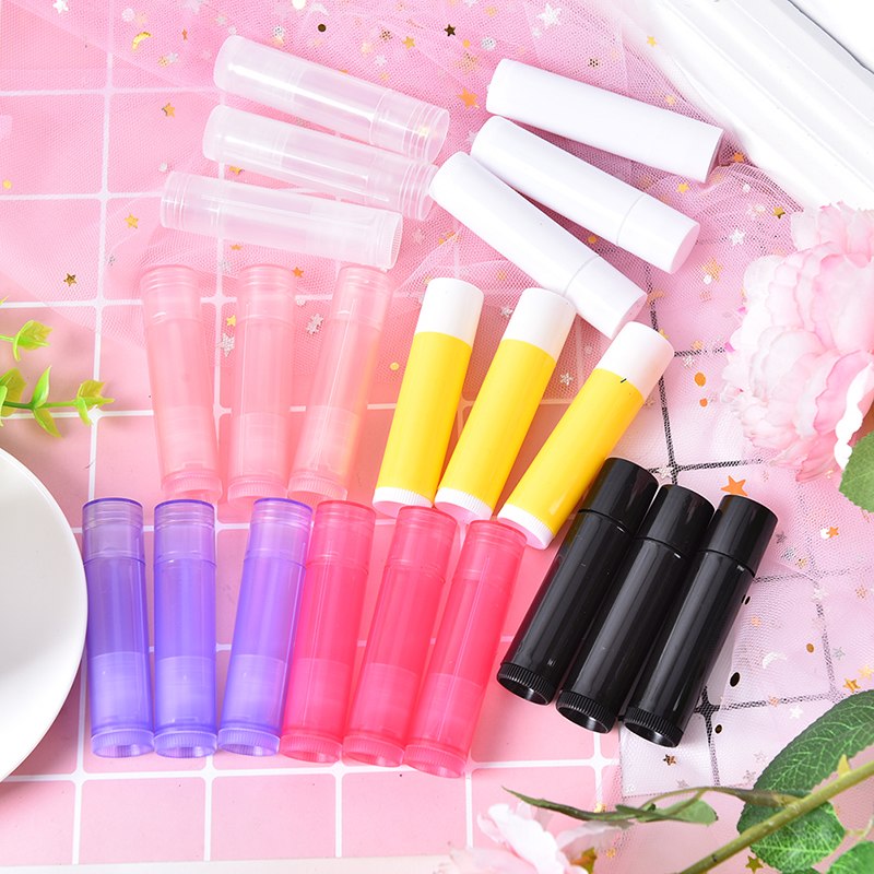 10 stks/partij 5g Lipstick Buizen Snoep Kleuren Lip Tubes Containers Transparant Lege Plastic Lippenbalsem Buizen Lippenstift Case