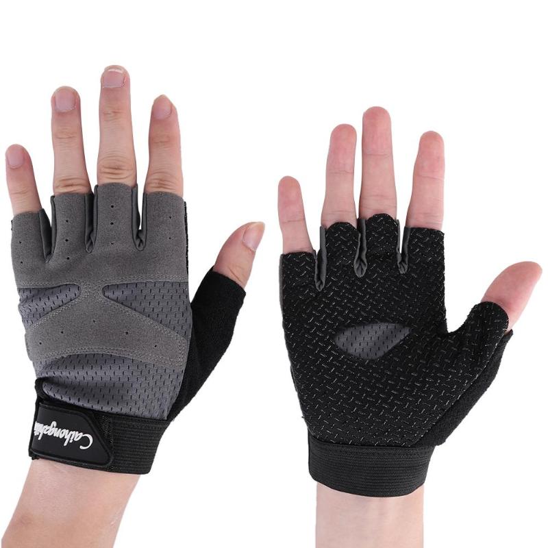 Sport Fitness Anti-Zweet Anti-Slip Outdoor Fietsen Ademende Half Vinger Handschoenen Zwart Grijs Fietsen Accessoires L/xl