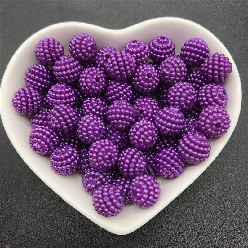 10mm 50pcs Acrylic Beads Bayberry Beads Round Loose Beads Fit Europe Beads For Jewelry Making DIY Accessories: 10