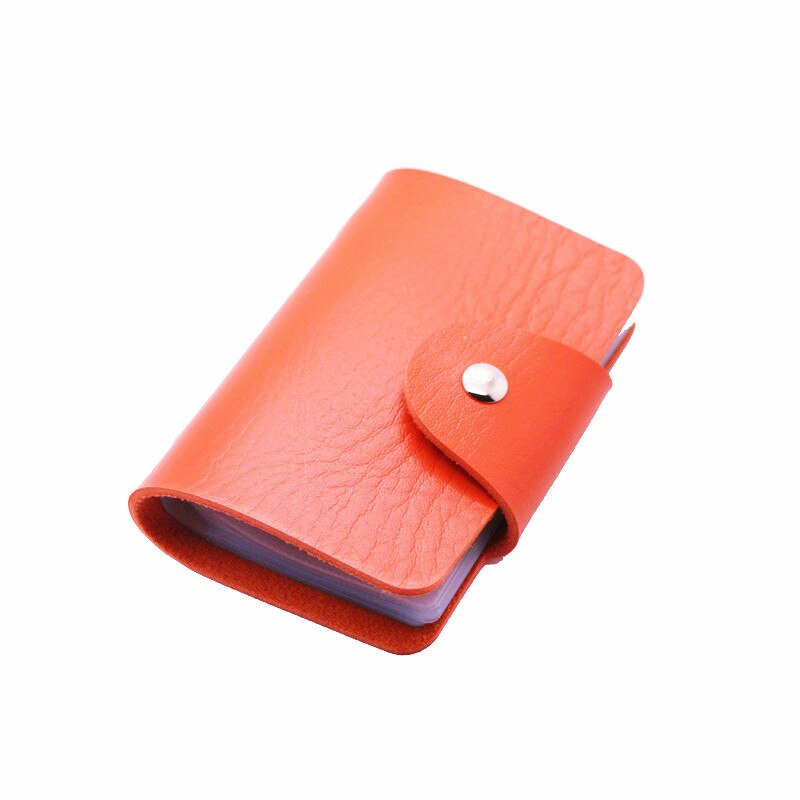 Porte-cartes de crédit 24 Bits, en PU, couleur unie, grande capacité, rangement, Clip, organisateur, étui pour identification, pochette: style 1 orange