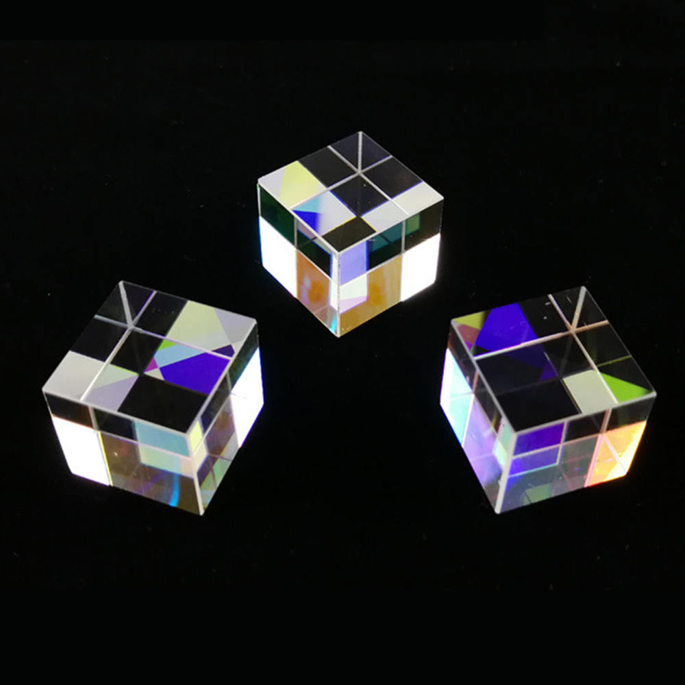 Rainbow Maker Triangular Prism Six-Sided Bright Light Combine Cube Prism Optical Experiment Instrument