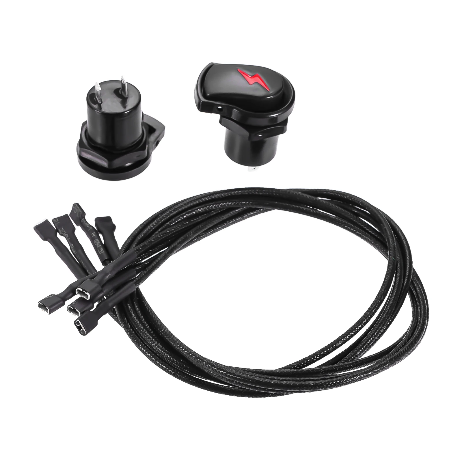 2-teiliges elektronisches Zündknopf-Schalter-Set, passend für Char-Broil Surefire Grill, Zünder, Druckknopfmodul, Zünderknopf mit Drähten