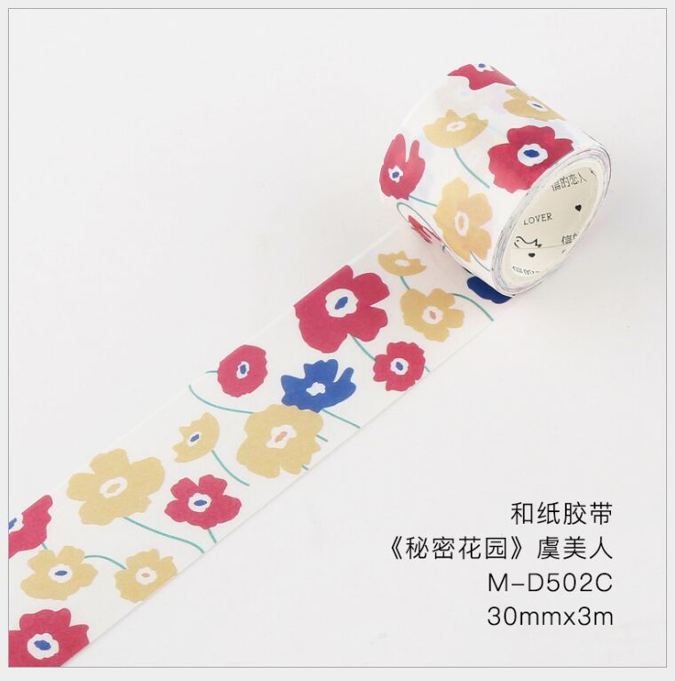 30mm jardin Secret fleur branche marguerite Iris tulipe animal washi ruban bricolage planificateur journal scrapbooking ruban de masquage: corn poppy flower