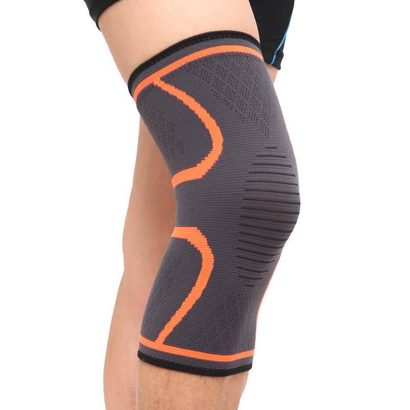 1PCS Fitness Running Cycling KneePad Support Patella Brace Elastic Nylon Sport Compression Knee Pad Sleeve Basketball Volleyball: Orange / XL