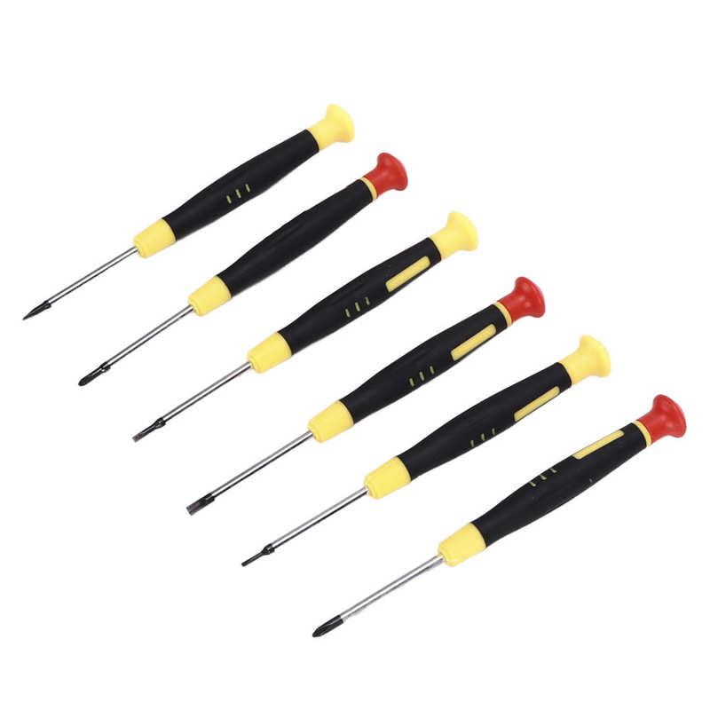 6Pcs Kleine Schroevendraaier Kit Flathead Cross Precisie Hoofd Mini Schroevendraaier Set Voor Micro Tiny Schroeven