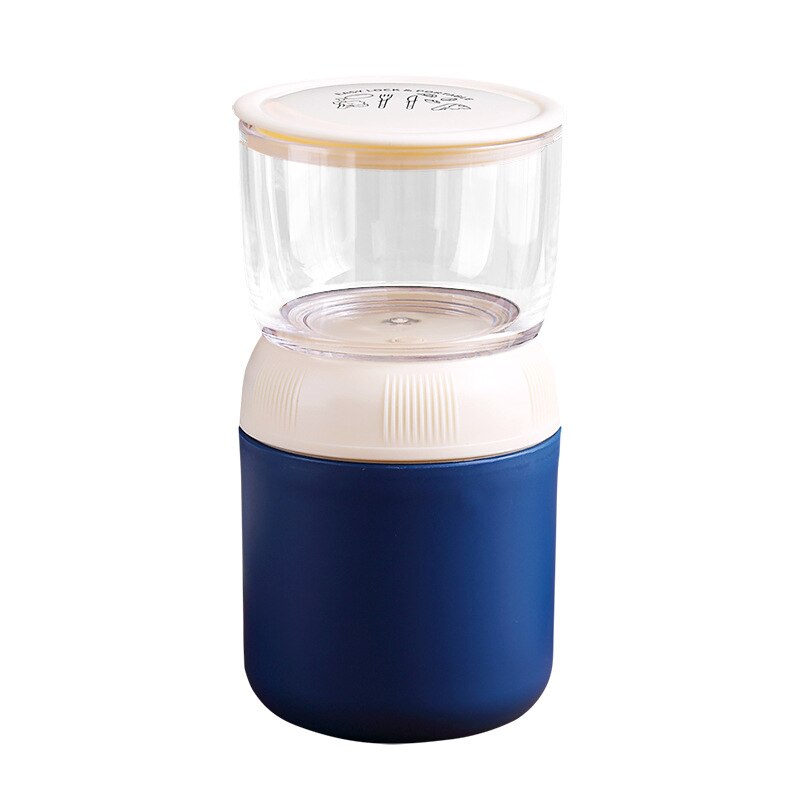 Taza de sopa de doble capa de acero inoxidable 304, gran capacidad, para estudiantes, leche, cereales, Yogurt, taza de desayuno, fiambrera aislada: Blue