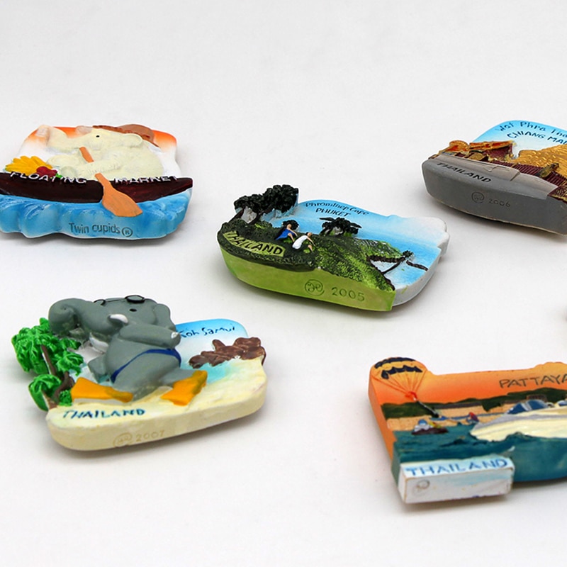 Thailand Pattaya elephant Shrimp soup 3D magnetic refrigerator paste souvenir Bangkok fridge magnets Collection home decoration