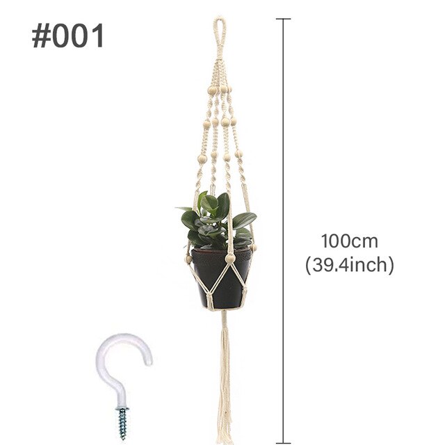 Sales Handmade Macrame Wall Hanging Macrame Plant Hanger Flower/Pot Hanger For Wall Decor Hanging Planter Hanging Basket: style 1