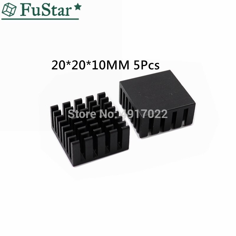 5pcs 20*20*10mm Black Aluminum Slotted Heatsink Radiator Heat Sink Cooler 20*20*10 Chip Radiator Aluminum heat sink 20x20x10mm