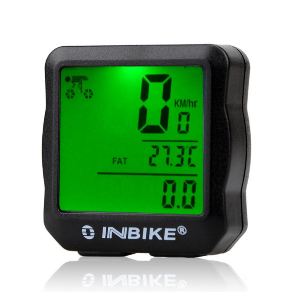 Waterproof Bicycle Computer Wireless And Wired MTB Bike Cycling Odometer Stopwatch Bike Speedometer Watch LED Digital Display: Green Light