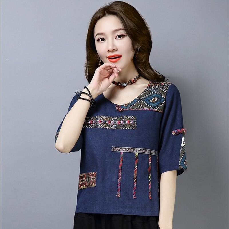 Traditionele Chinese Kleding Voor Vrouwen Tops En Blouses Linnen Shirt Oosterse Vrouwelijke Cheongsam Top China Kleding 11245