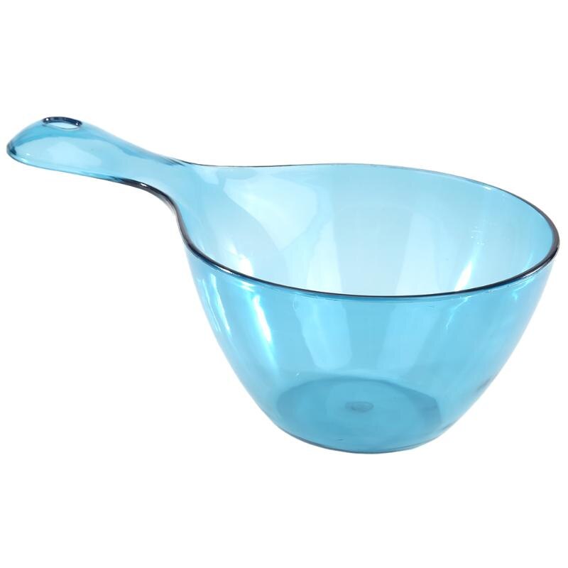 Transparent Water Ladle Plastic Anti-skid Bailer Long Handle Household Water Durable Bailer Kitchen Gadget Supplies: Light Blue