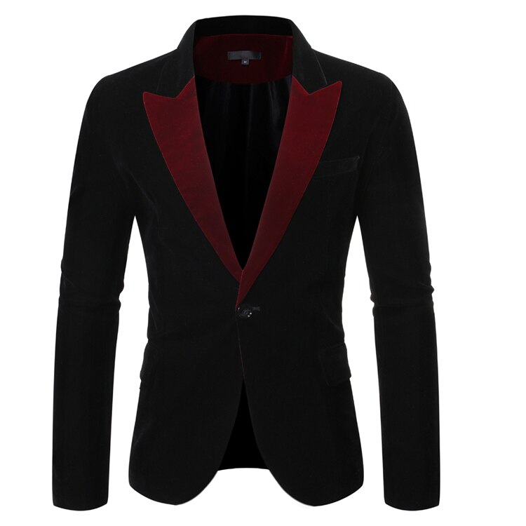 Herrkläder fritidskostym herr kavaj masculino slim fit enkelknapp formell scen bröllopsklänning kavaj kostym jacka plus size: Svart / Xxxl