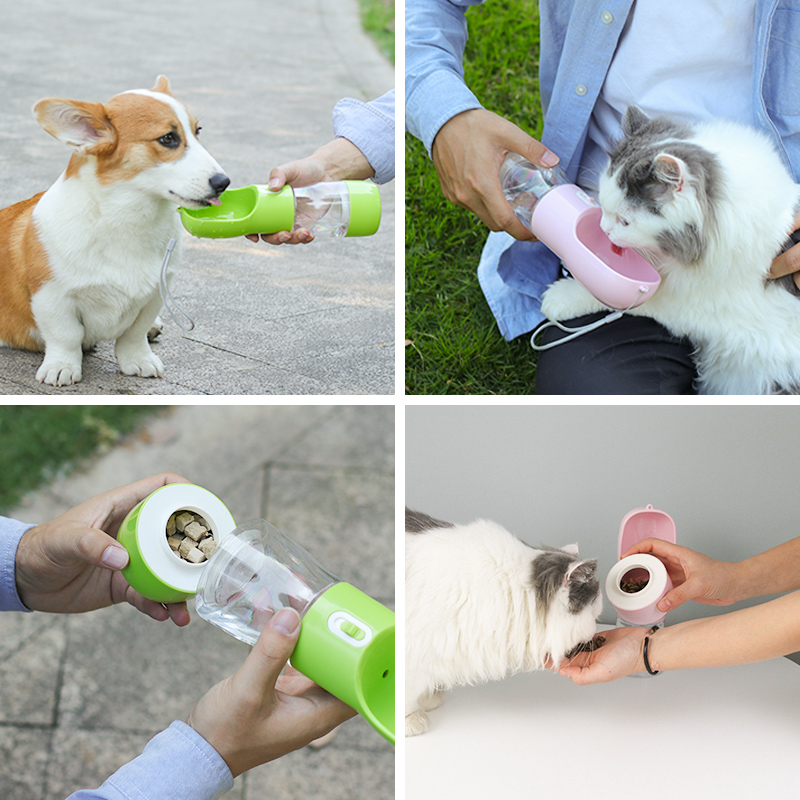 Hond Waterfles Feeder Kom Draagbare Water Voedselfles Huisdieren Outdoor Reizen Drinken Hondenkommen Waterbak voor honden