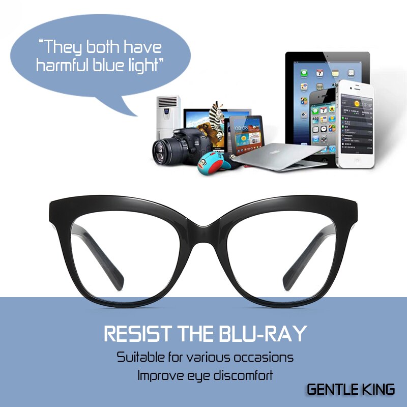Montura de gafas suave KING Anti Blue Light, montura de gafas TR90 Spectascle Block Blue-ray, monturas de gafas para hombres y mujeres