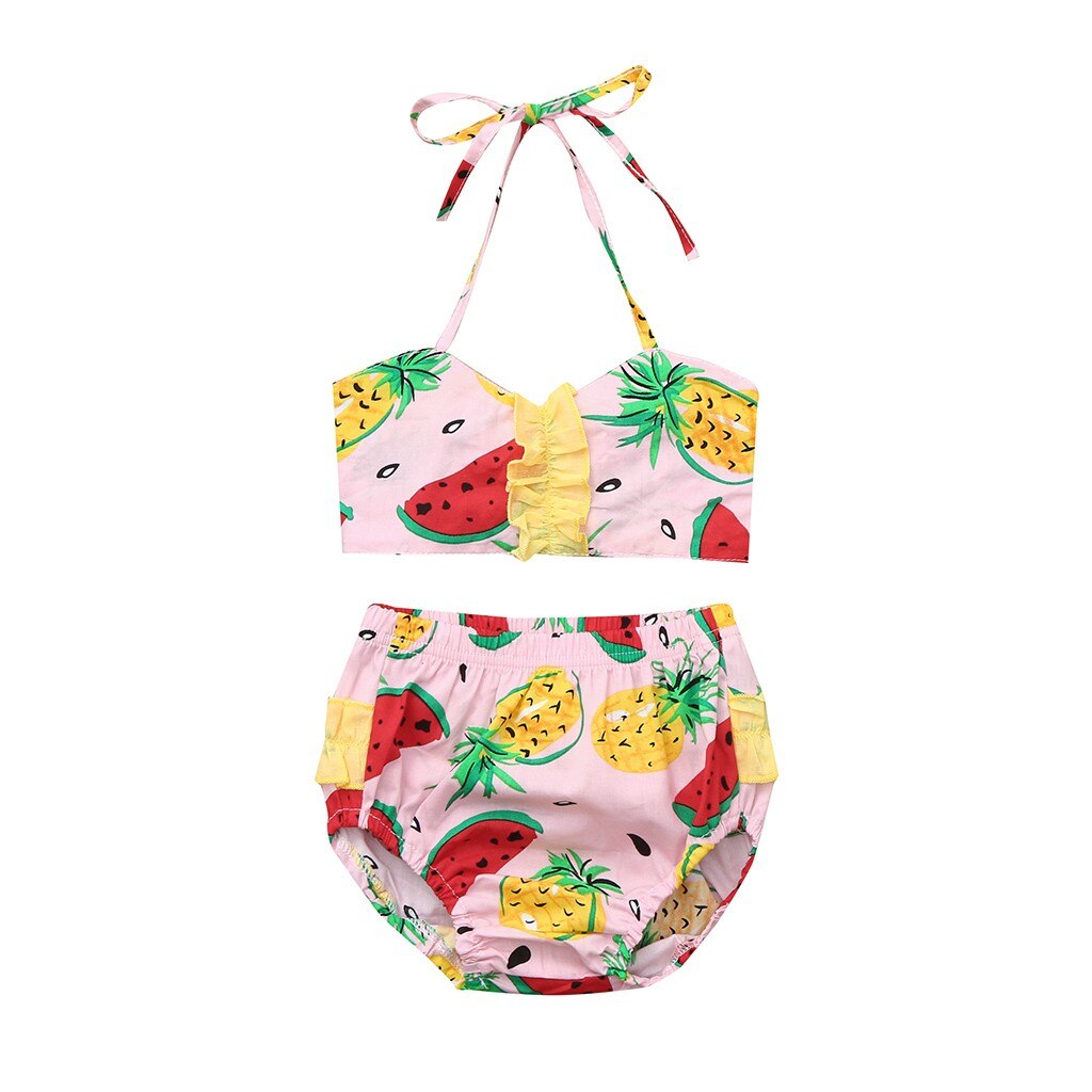 CHAMSGEND Kinder Kinder Mädchen Bikini Strand Wassermelone Druck Badeanzug + Shorts Kleinkind Bademode Set Bebek Mayo 19MAY19 P35: PK / 12m