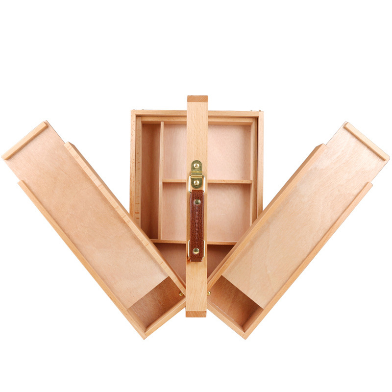Multifunctionele Hout Sketchbox Schildersezel, Verf Palet, Draagbare Beukenhout Sketchbox Kunstenaar Desktop Case Voor Kunst Levert