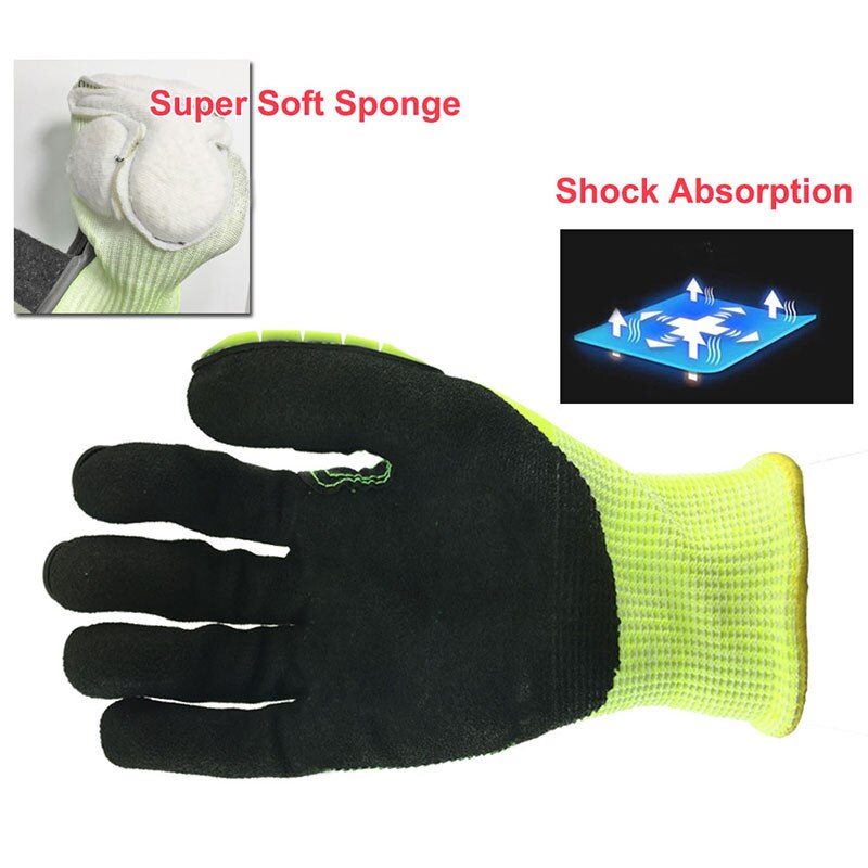 Mechanics Safety Working Protective Gloves Anti Vibration Oil and Gas Impact Cut Resistant Work Gloves