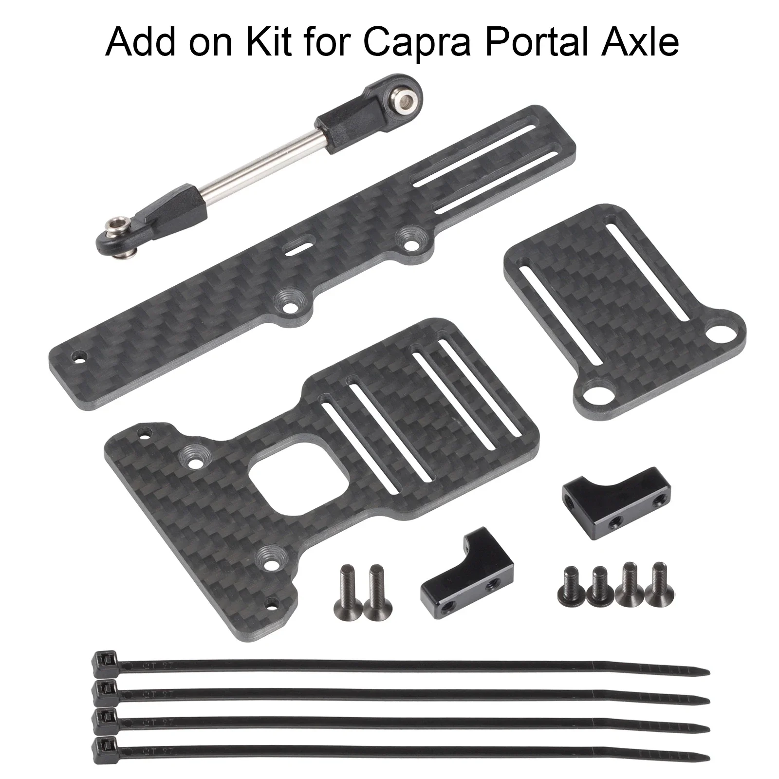 Kit de chasis LCG de fibra de carbono de alta liquidación, juego de eslabones de suspensión, eje de Portal Capra, placa de montaje Servo de batería ESC: Rojo