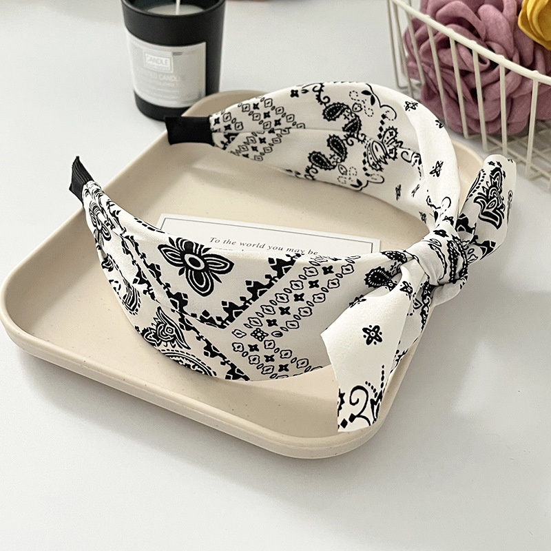 Paisley bandana hårbånd til kvinder topknyttet sløjfe pandebånd sød kaninøre turban hovedbind hårbånd pigetilbehør: Rosenrød