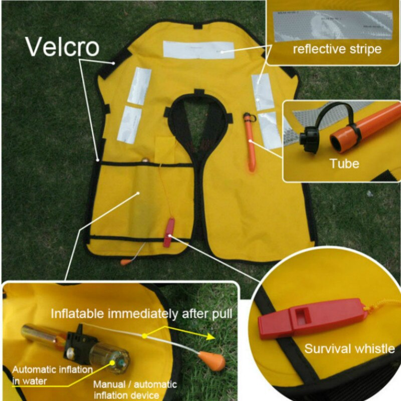 Swiming Life Vest-chaleco salvavidas de pesca, 5 segundos, automático, inflable, de rescate, 15kg, kayak de flotabilidad, mujer/hombre