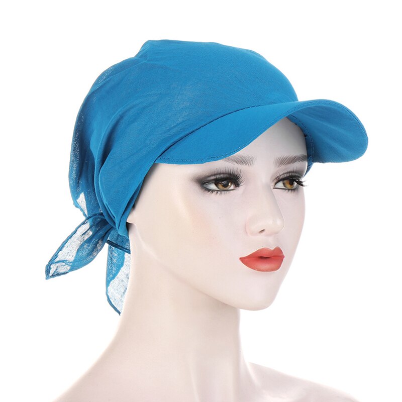 Turban fyrkantig halsduk hatt tryck blommor knyt knut tillbaka bomull baseball keps justerbar dam huvudduk solskydd hatt: 6