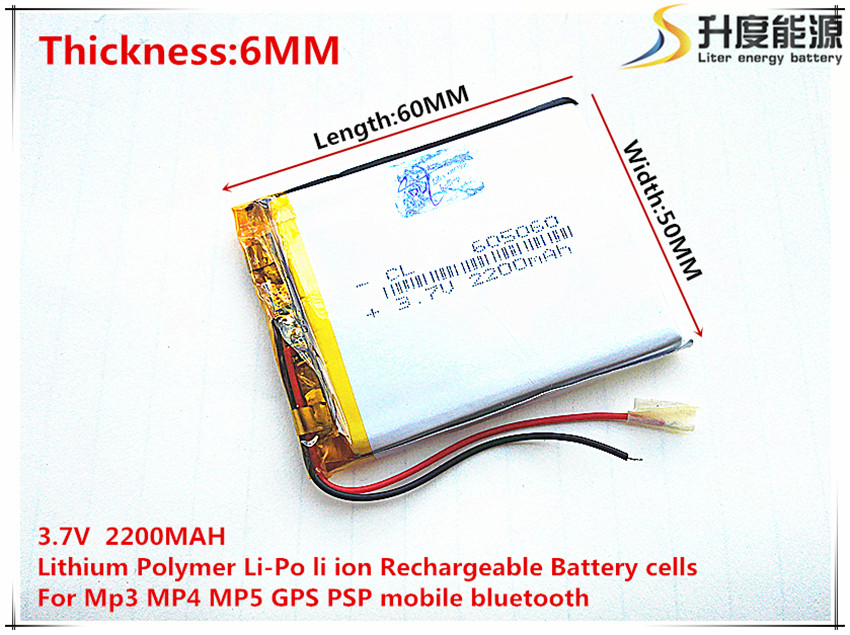 Size 605060 3.7V 2200mah Lithium polymer Battery With Protection Board For MP5 GPS Tablet PC Digital Products