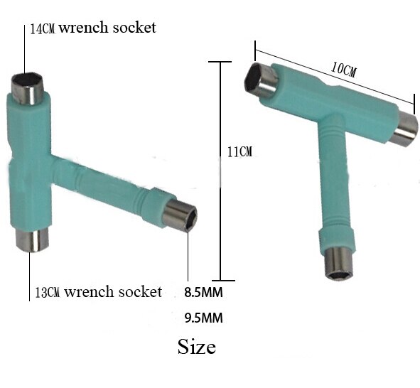 1 st. l-sleutel t-gereedschap skateboard longboard scooter gereedschap t-vorm gereedschap accessoires voor het aanpassen van de montage van trucks