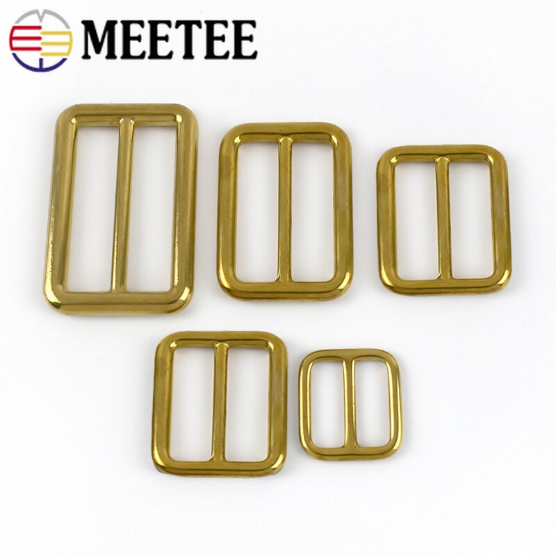 5/10Pcs 18-38mm fibbie per cinture tri-glide in ottone massiccio cinturino per borsa regolare fibbia tessitura cursore fibbia cinturino fai da te accessori gancio