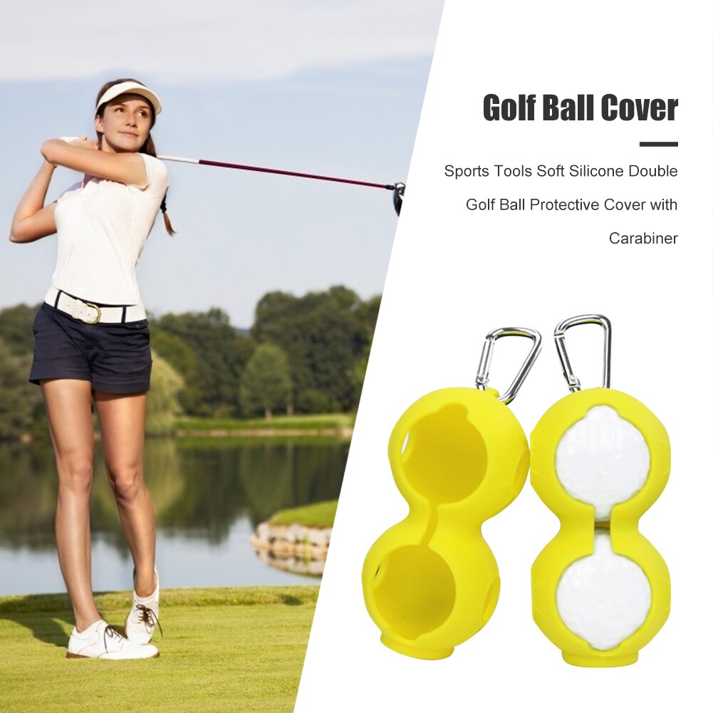 Sportgereedschap, zachte siliconen golfbal, beschermende opberghoes met karabijnhaak, sleutelhanger, opbergtas voor golfaccessoires