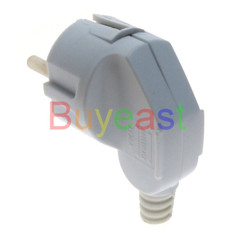 EU 16A Schuko French Korea 4.8mm Pin DIY Rewireable Plug Max AC250V 16A White