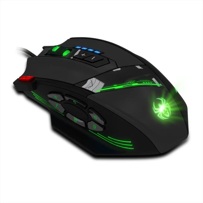 Zelotes C-12 boutons programmables LED souris de jeu USB optique souris 8000 DPI Table d'ordinateur ergonomique silencieux pour ordinateur portable