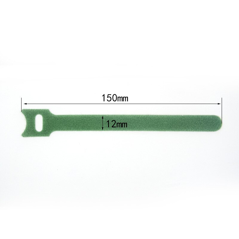 100 Pcs Nylon Herbruikbare T-Type Klittenband Kabelbinder Terug Naar Dubbelzijdig Kabelbinders datakabel Power Organizer: green