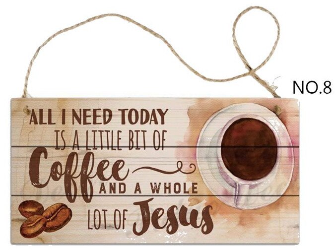 Coffee Wooden Hanging Signs Decorative Plaques Door Wooden Plaque In Home Decor Cafe Kitchen Hanging Home Decor: 8